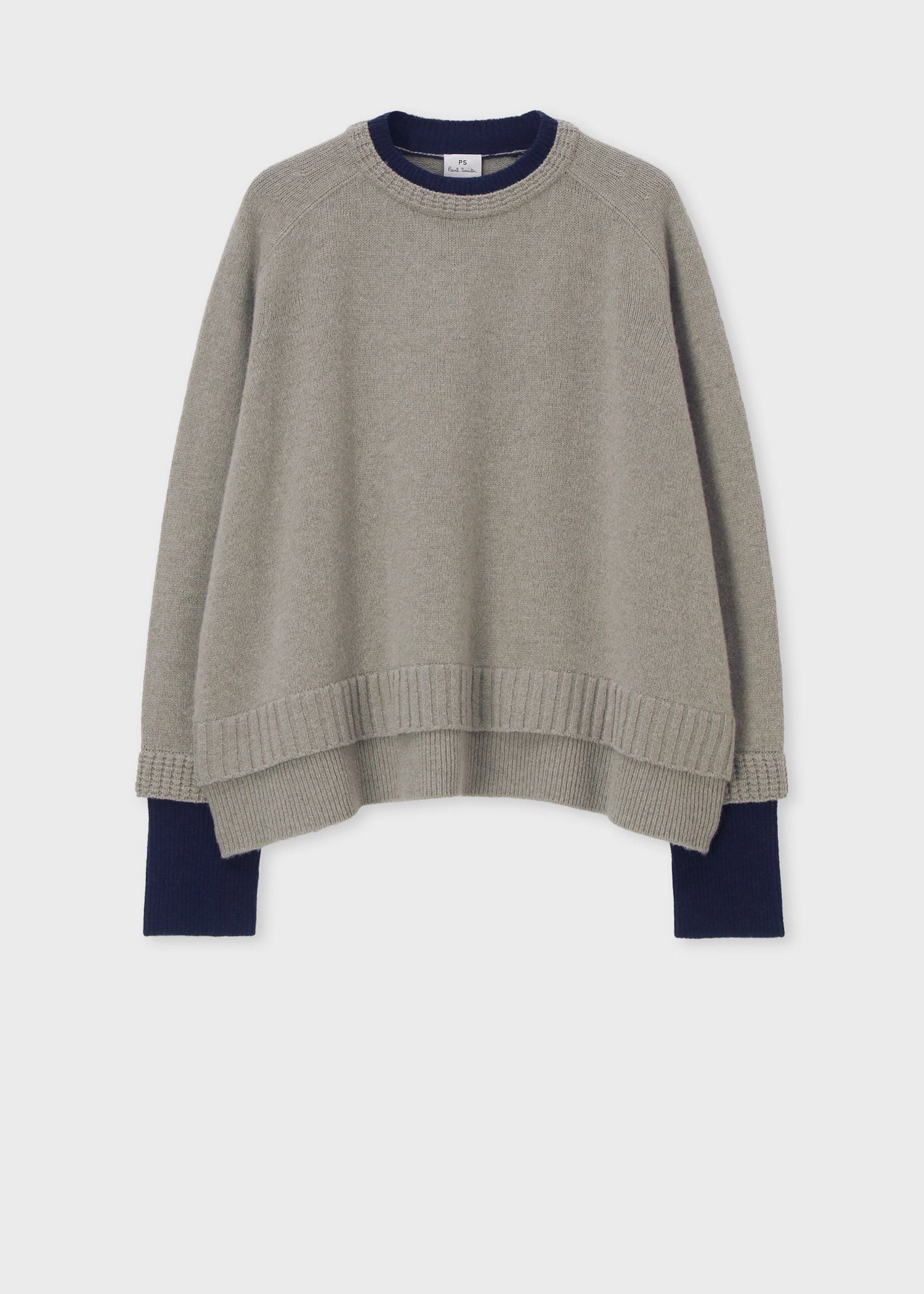ウィメンズ レイヤードディテール ニット（グレー） ｜ポール・スミス