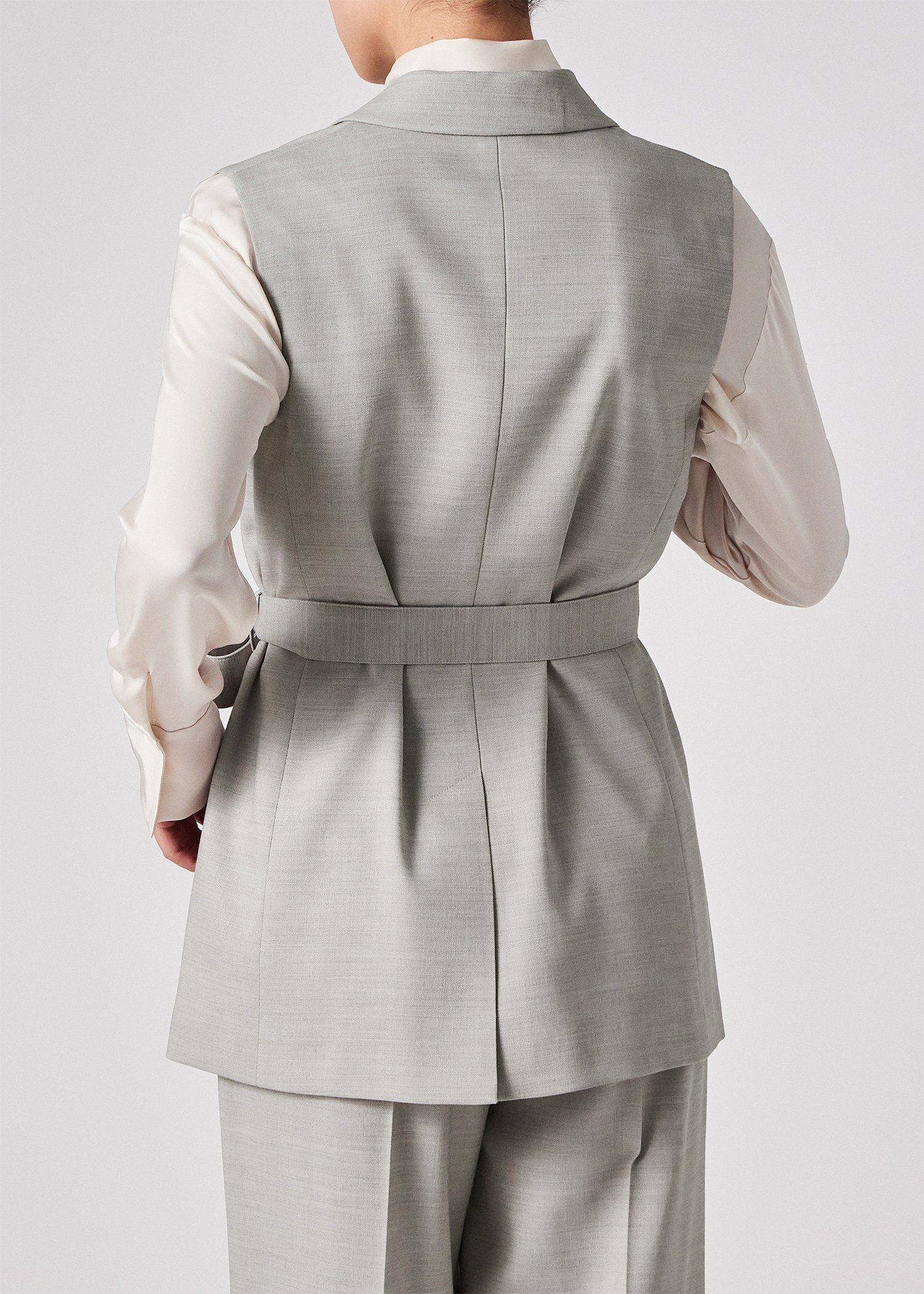 ウィメンズ オケージョン セットアップ ジレ（グレイッシュベージュ