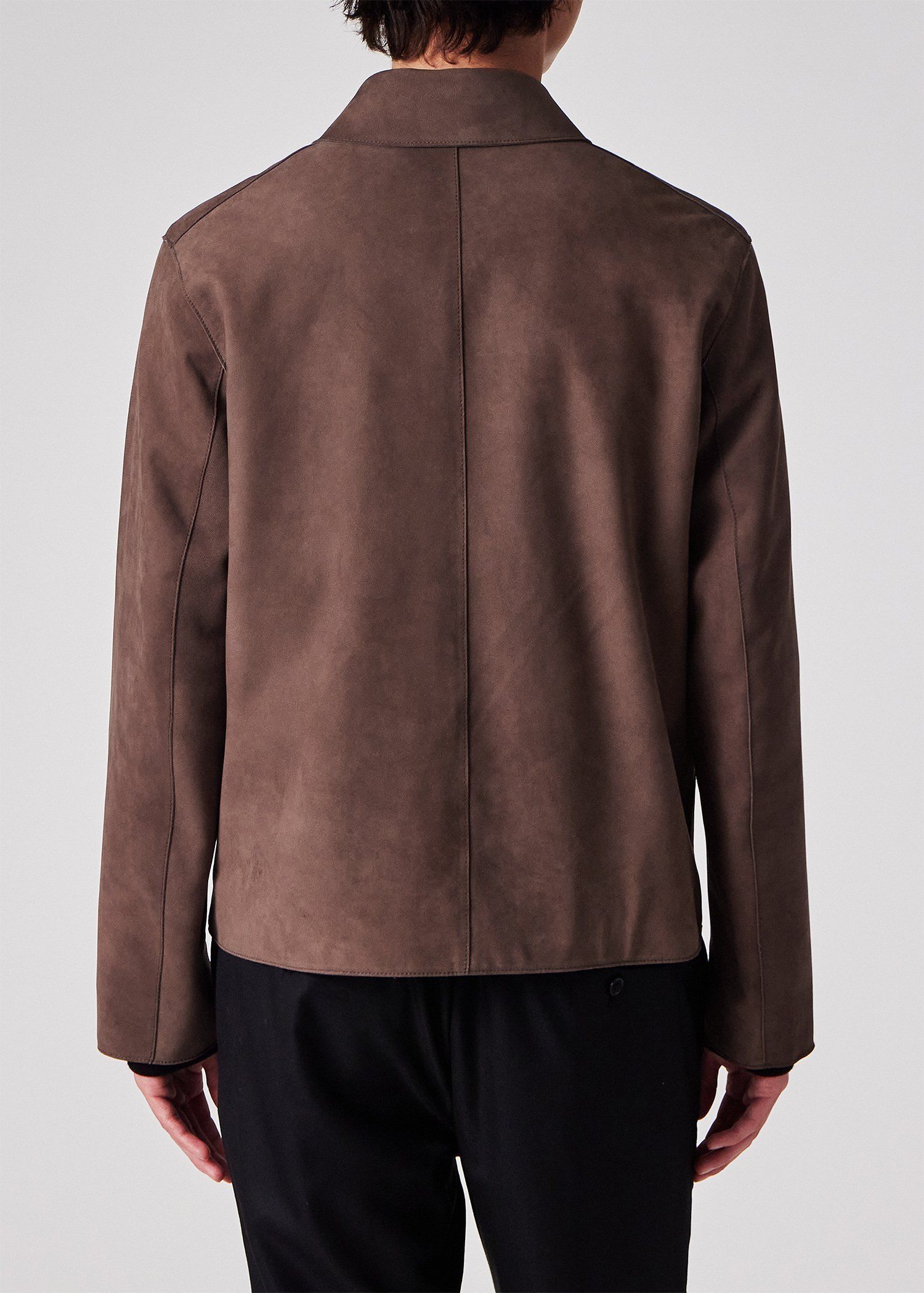 ヌバックレザー ジップアップブルゾン