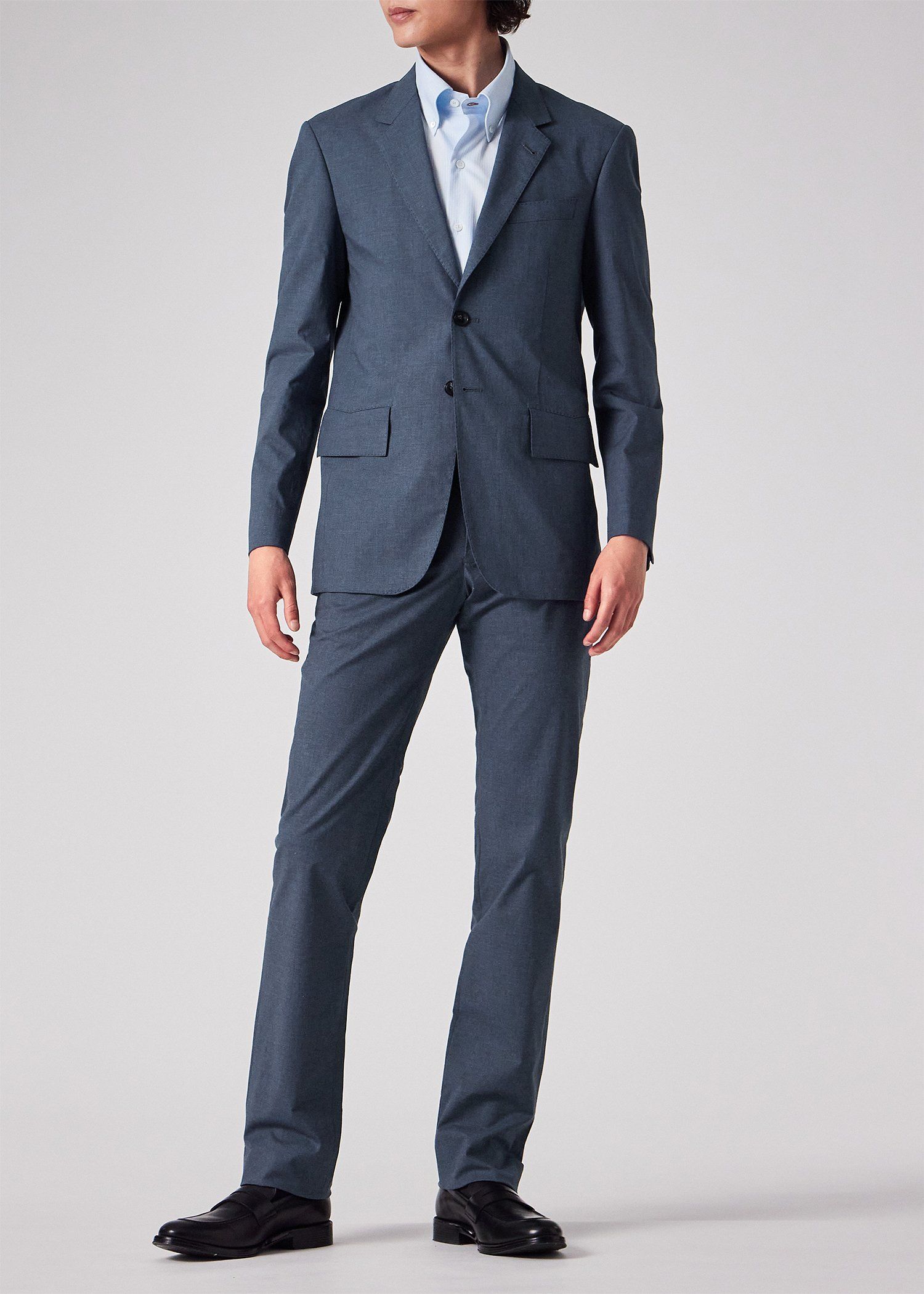 メランジストレッチコットン テーパード トラウザーズ