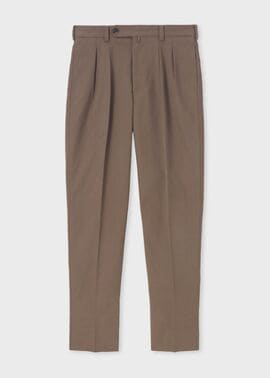 ソリッドコットン 2タック テーパード トラウザーズ