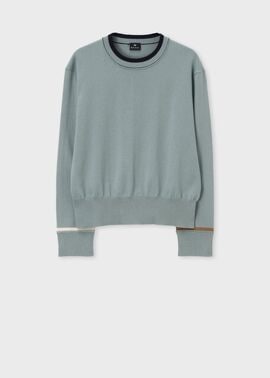 ウィメンズ アクセントカラー クルーネックニット