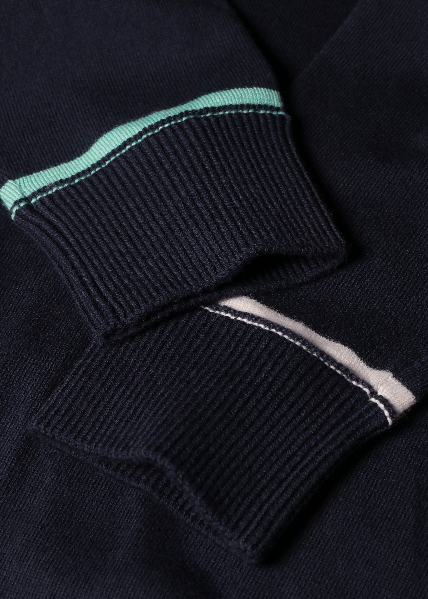 ウィメンズ アクセントカラー クルーネックニット（ネイビー