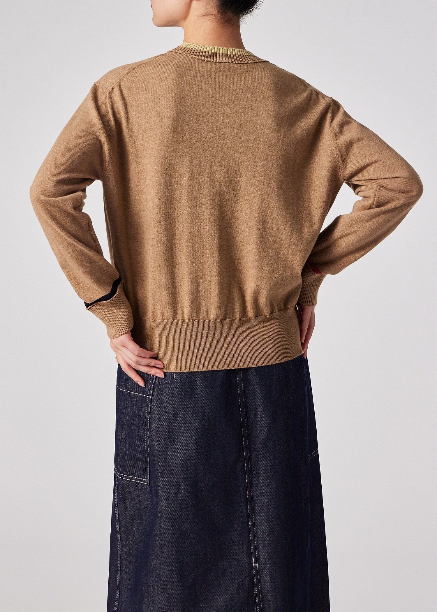 ウィメンズ アクセントカラー クルーネックニット