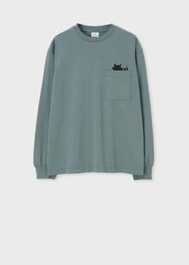 ウィメンズ キャット プリント 長袖Tシャツ