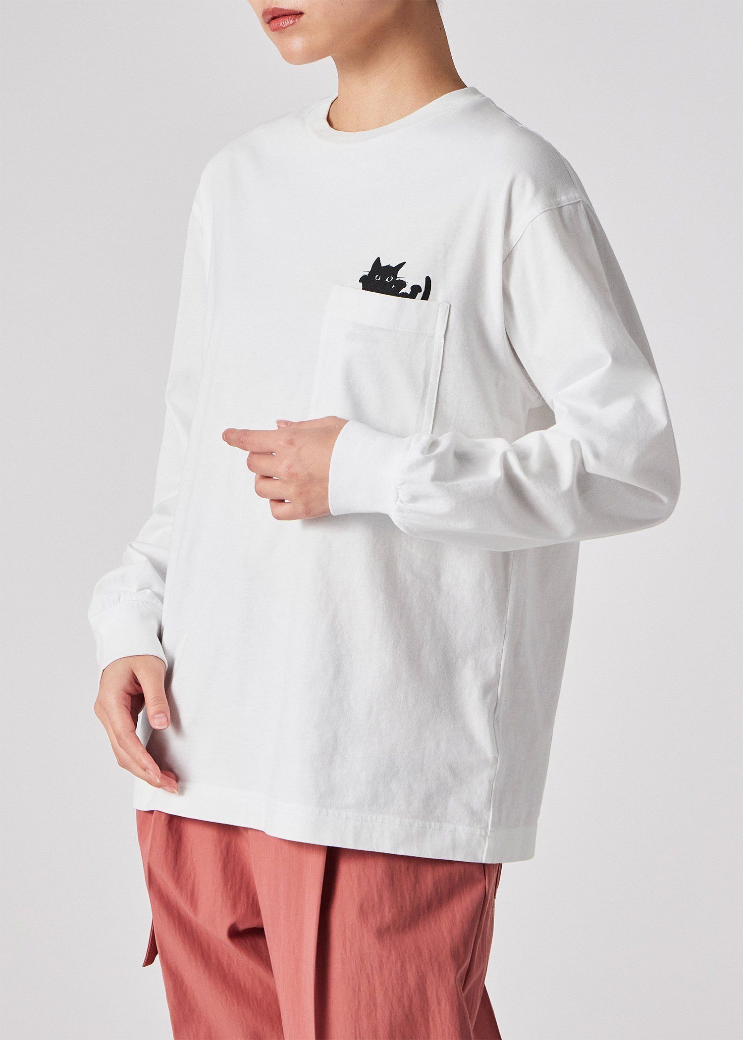 ウィメンズ キャット プリント 長袖Tシャツ