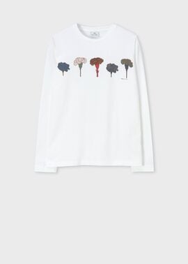 ウィメンズ ペインティングフラワー 長袖Tシャツ