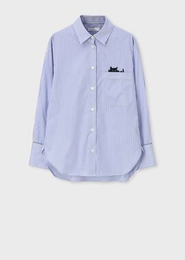 ウィメンズ キャットエンブロイダリーシャツ