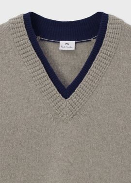 ウィメンズ レイヤードディテール ニットワンピース（グレー