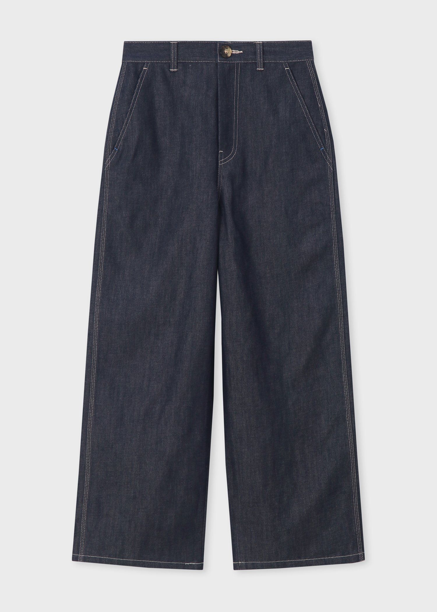 ウィメンズ コントラストステッチ デニムトラウザーズ