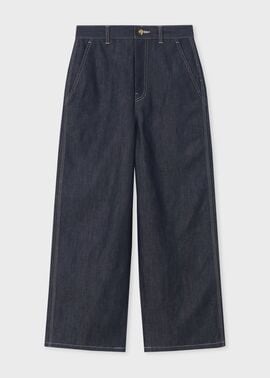 ウィメンズ コントラストステッチ デニムトラウザーズ