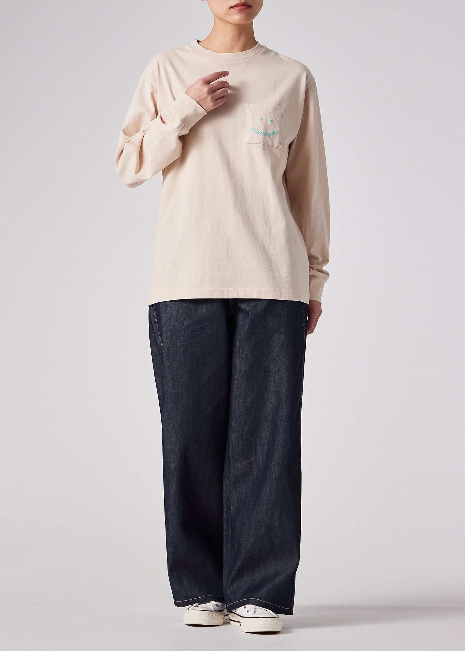 ウィメンズ コントラストステッチ デニムトラウザーズ