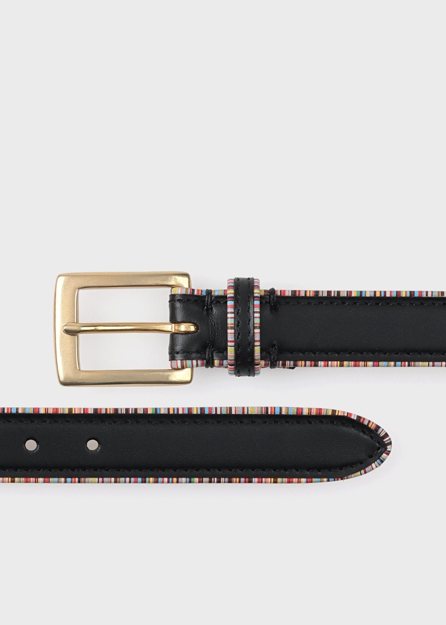 ウィメンズ パイピング ストライプ レザーベルト