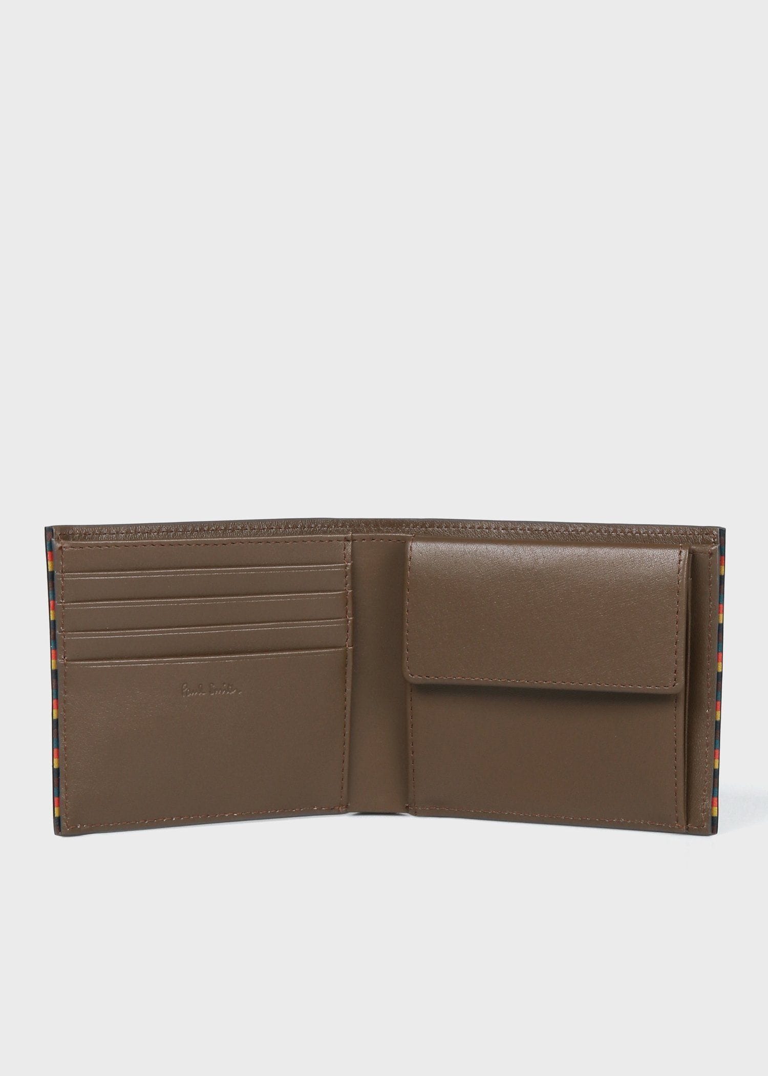 ブライトストライプトリム 2つ折り財布（ブラウン） ｜ポール・スミス