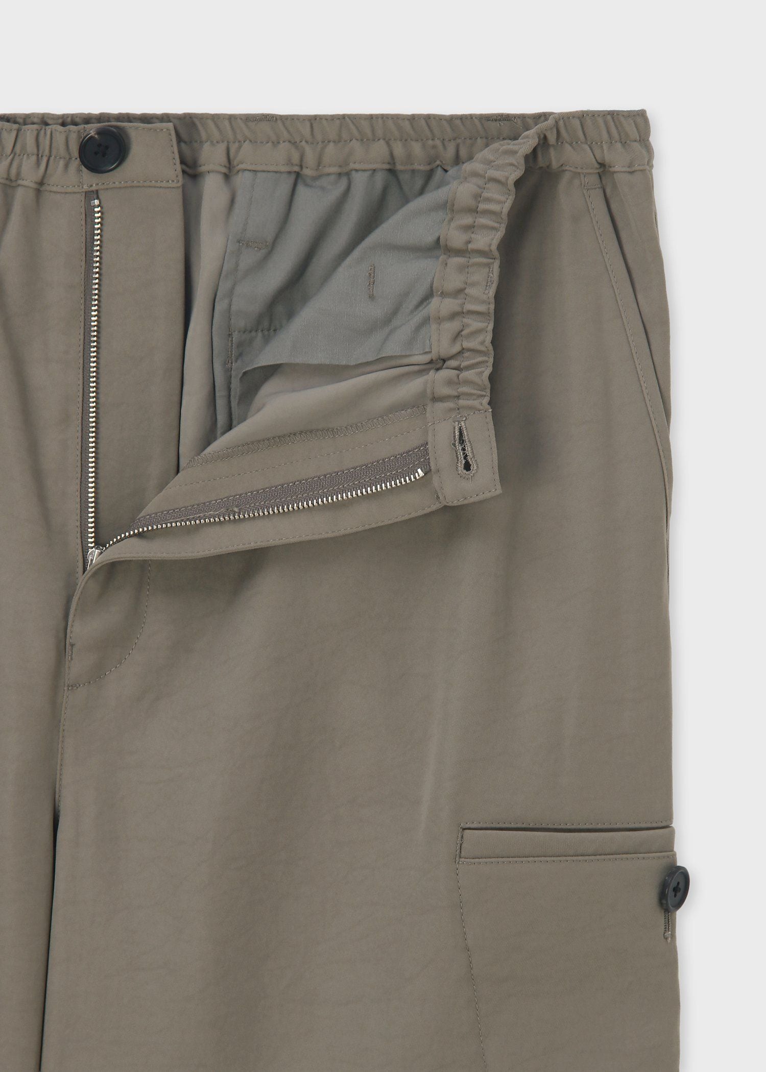 ダブルサテン ワイドカーゴパンツ（グレー） ｜ポール・スミス