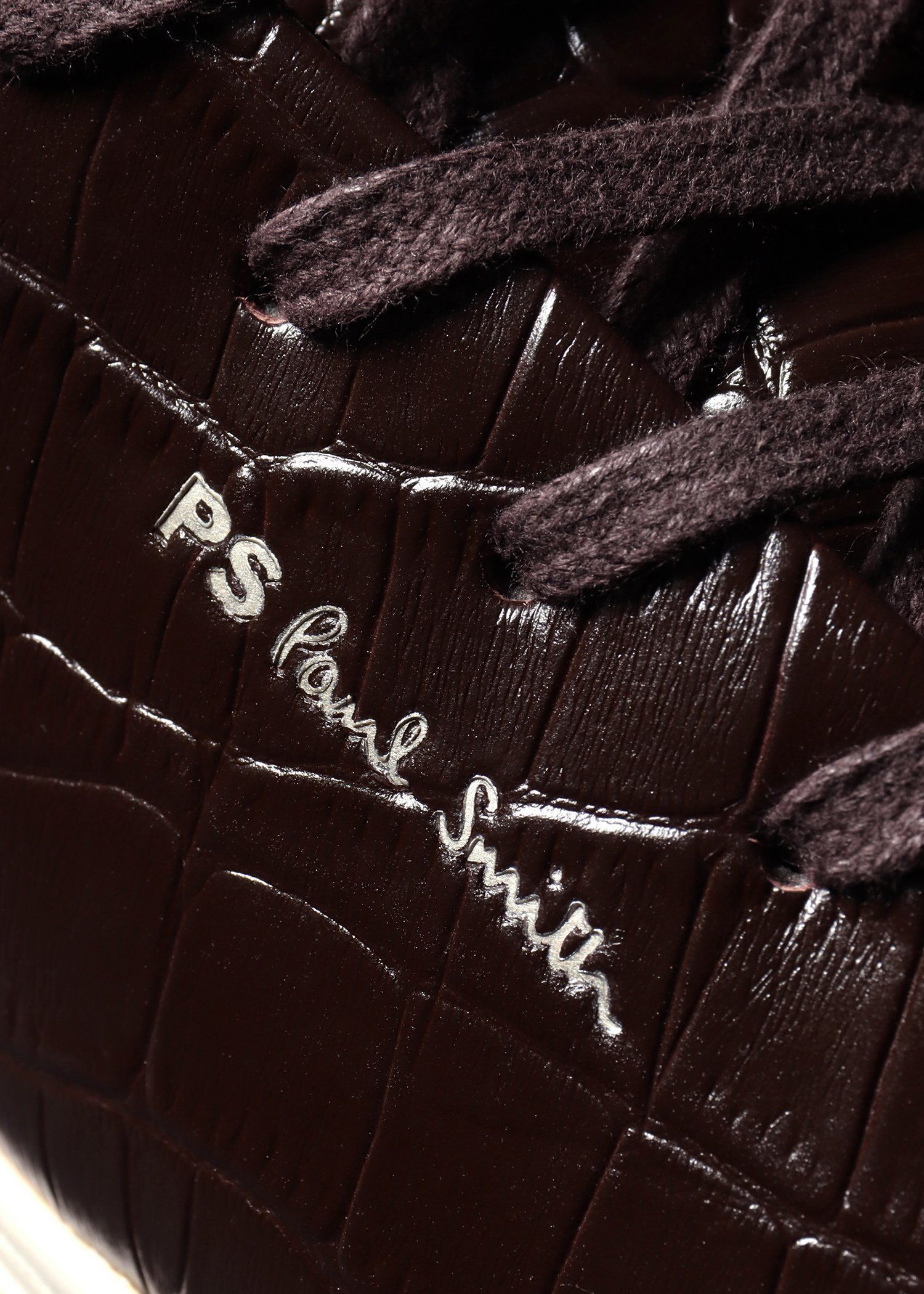 "Lee" クロコエンボス レザースニーカー