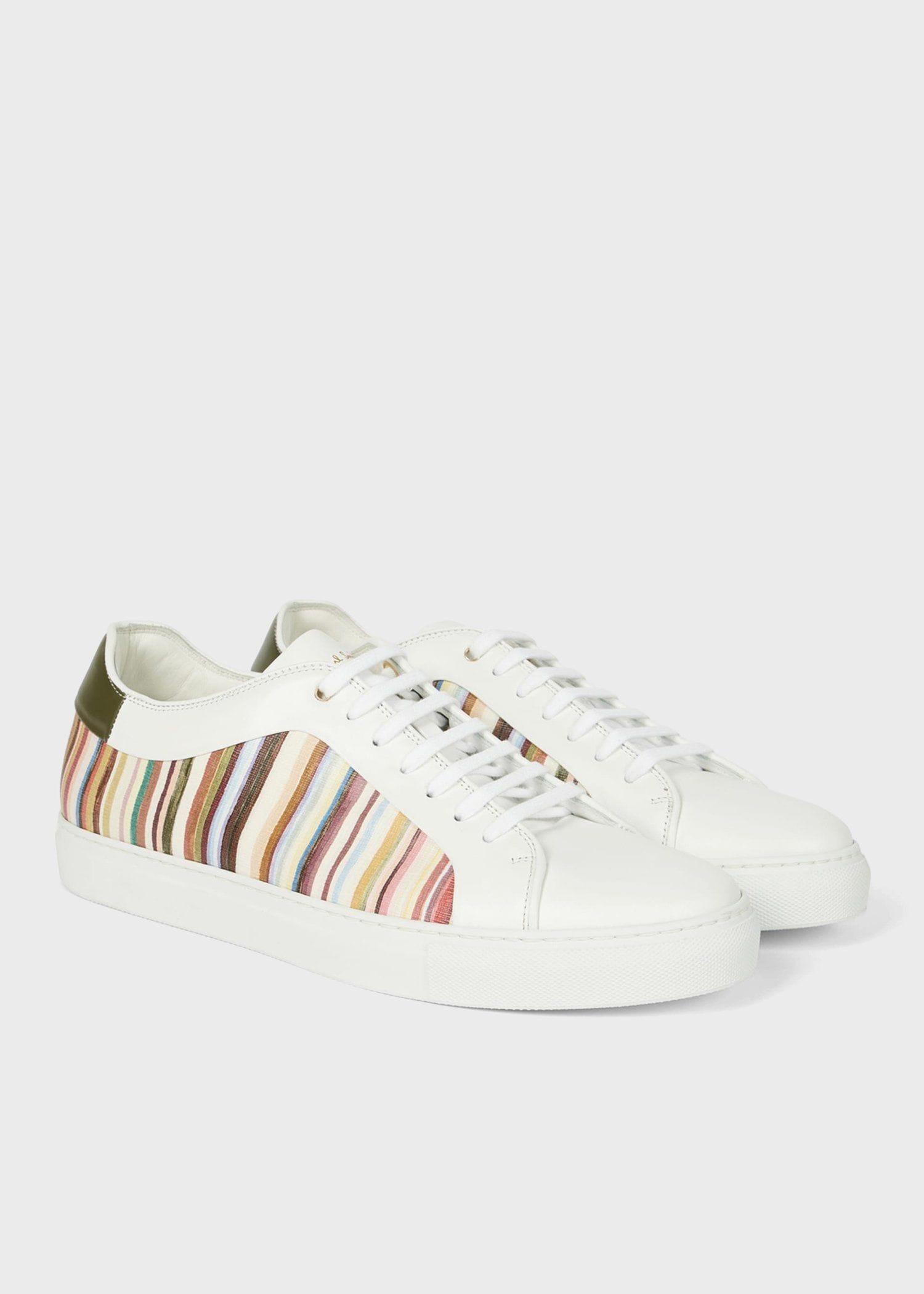 "Painted Signature Stripe" レザースニーカー
