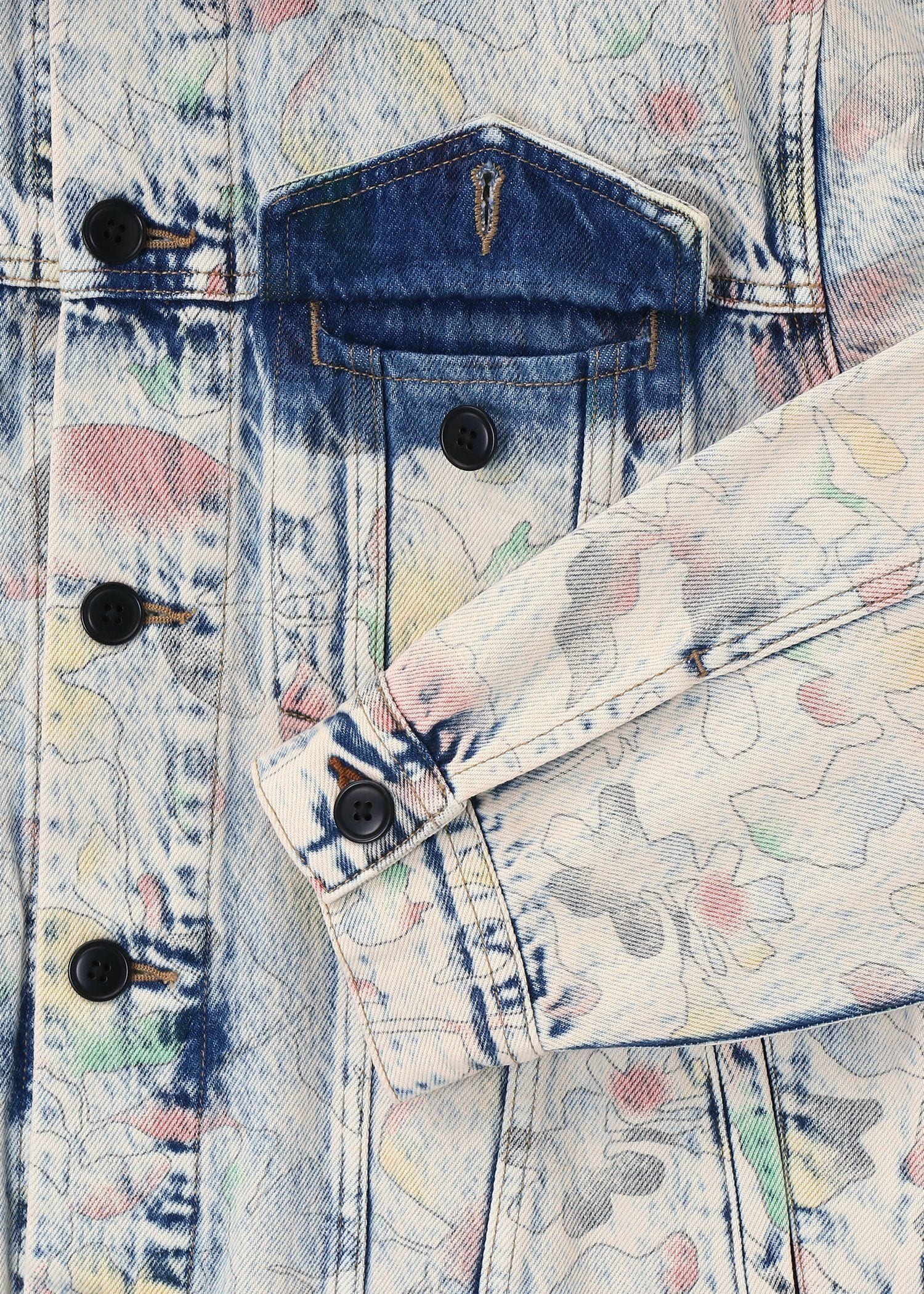 "Bleach Denim Floral" デニムジャケット
