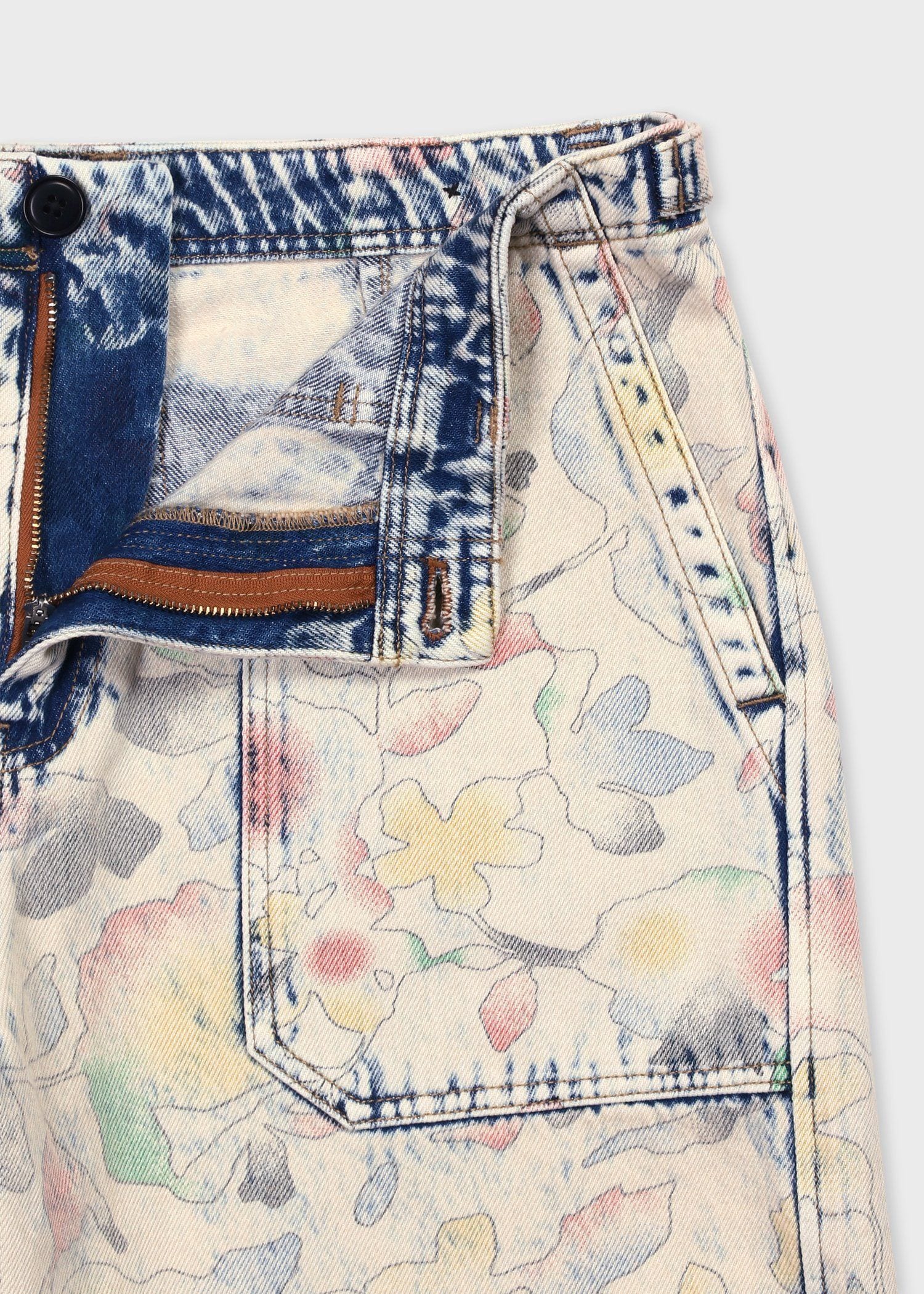 Bleach Denim Floral