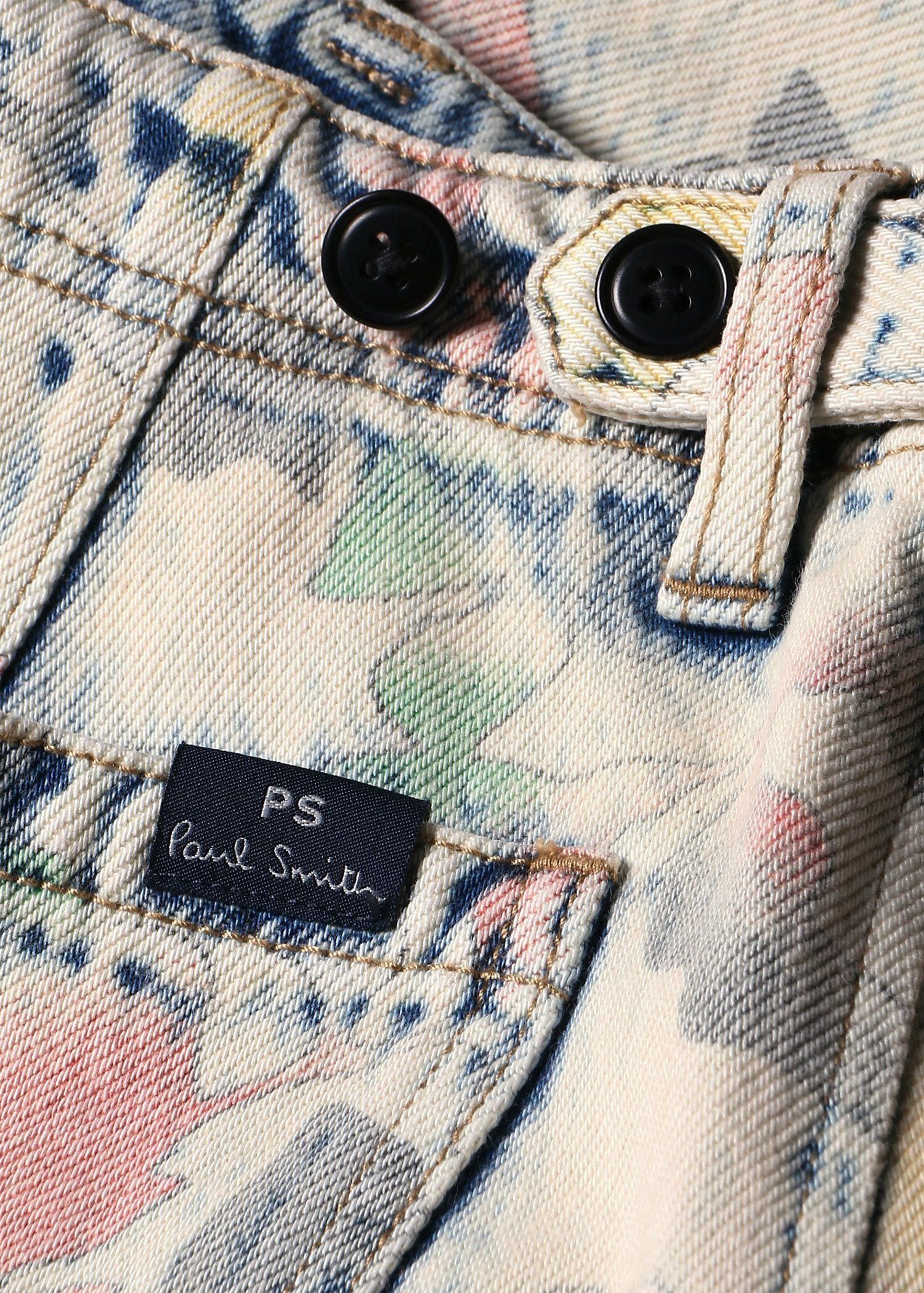 "Bleach Denim Floral" デニムショーツ