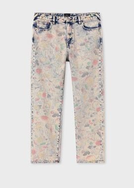 "Bleach Denim Floral" ジーンズ