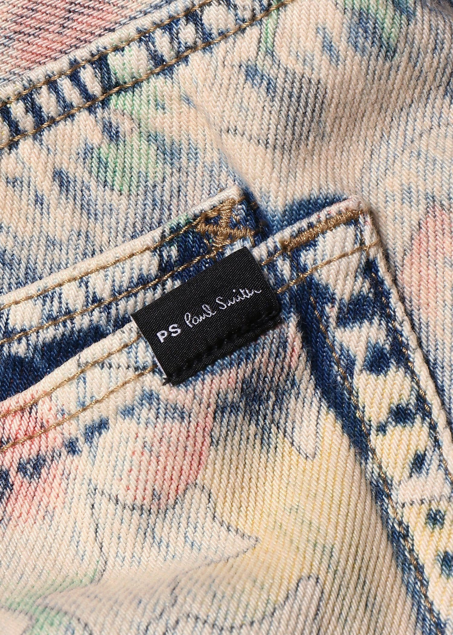 "Bleach Denim Floral" ジーンズ
