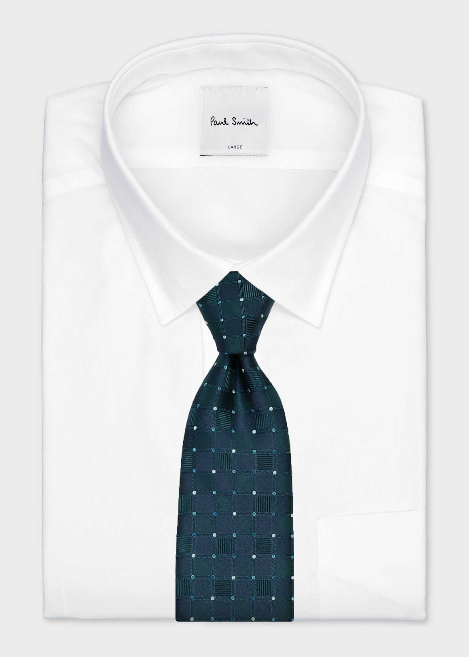 チェック&ドット コンビネーション タイ（ダークインディゴ） ｜ポール