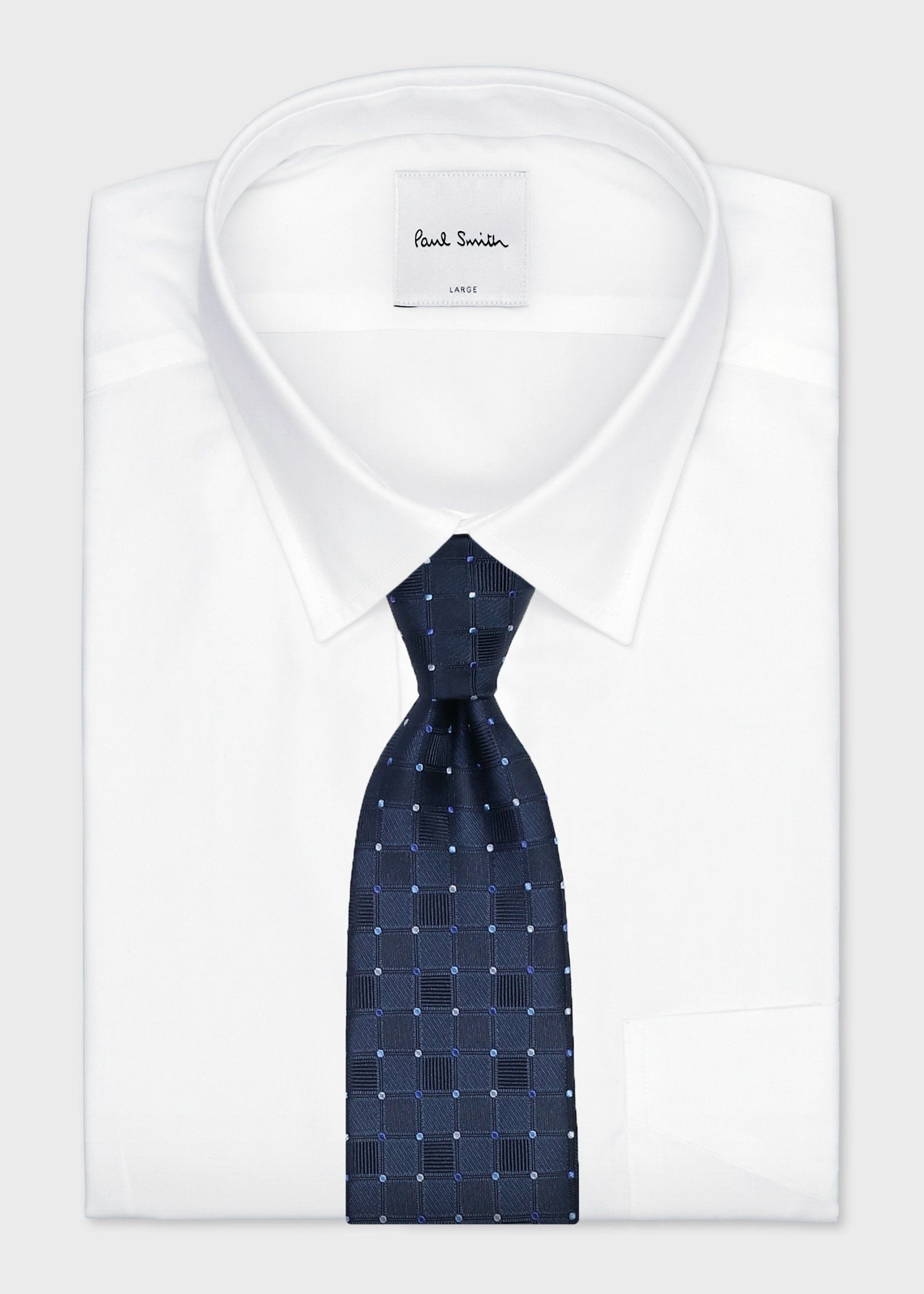 チェック&ドット コンビネーション タイ（ネイビー） ｜ポール・スミス