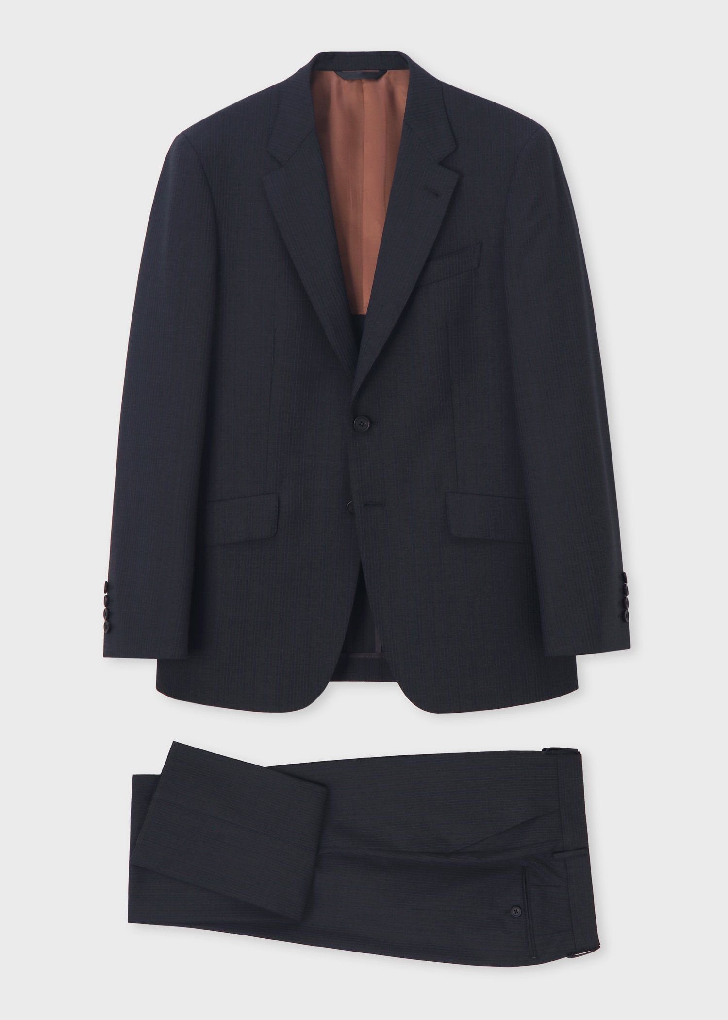 オルタネイトストライプ シングル2Bスーツ（ダークグレー） ｜ポール