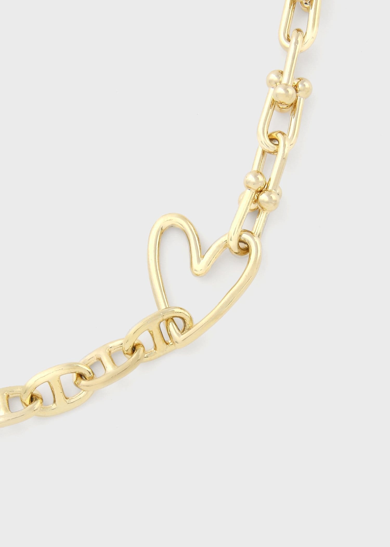 ウィメンズ ハートミックスチェーン ブレスレット