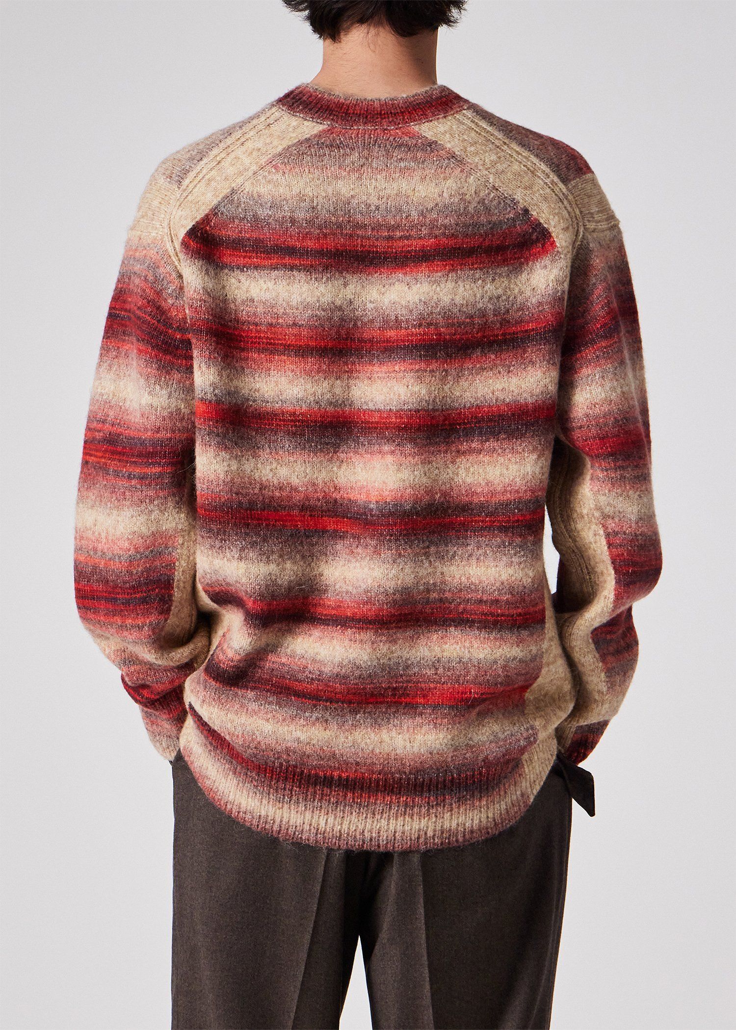 アルパカミックス シャギーボーダーニット