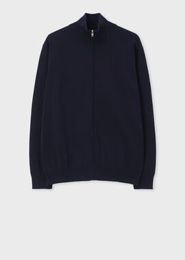 シグネチャーストライプディテール フロントジップニット