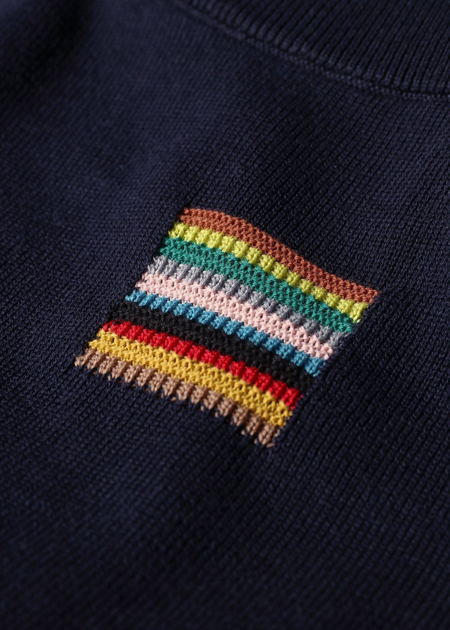 シグネチャーストライプディテール フロントジップニット