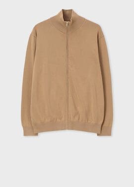 シグネチャーストライプディテール フロントジップニット