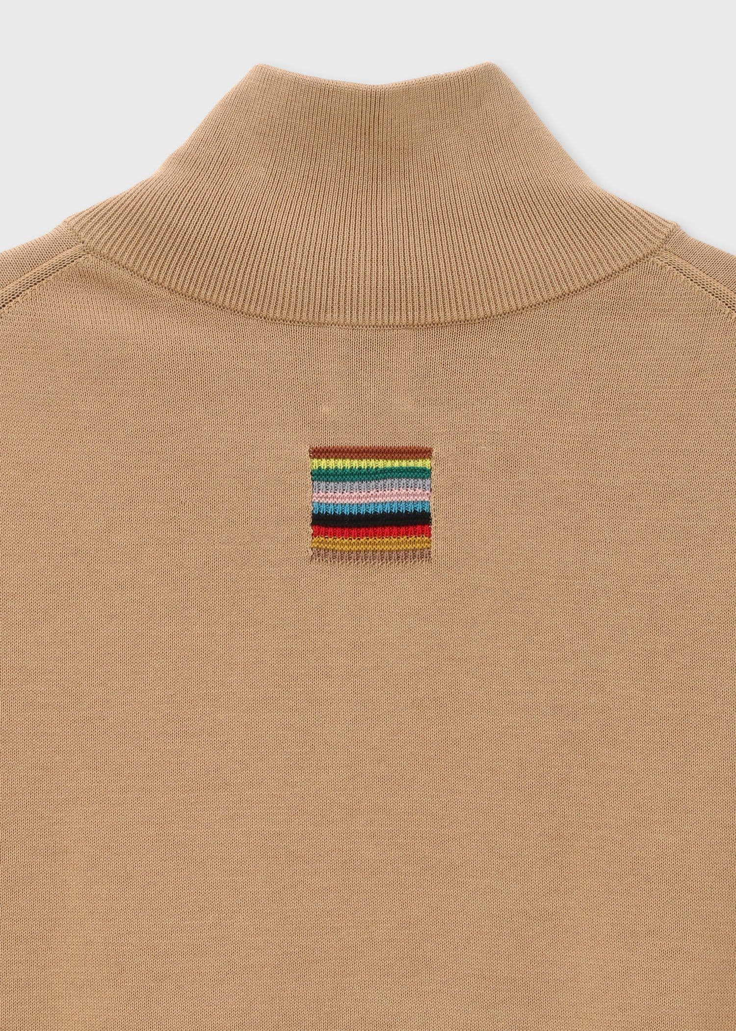 シグネチャーストライプディテール フロントジップニット