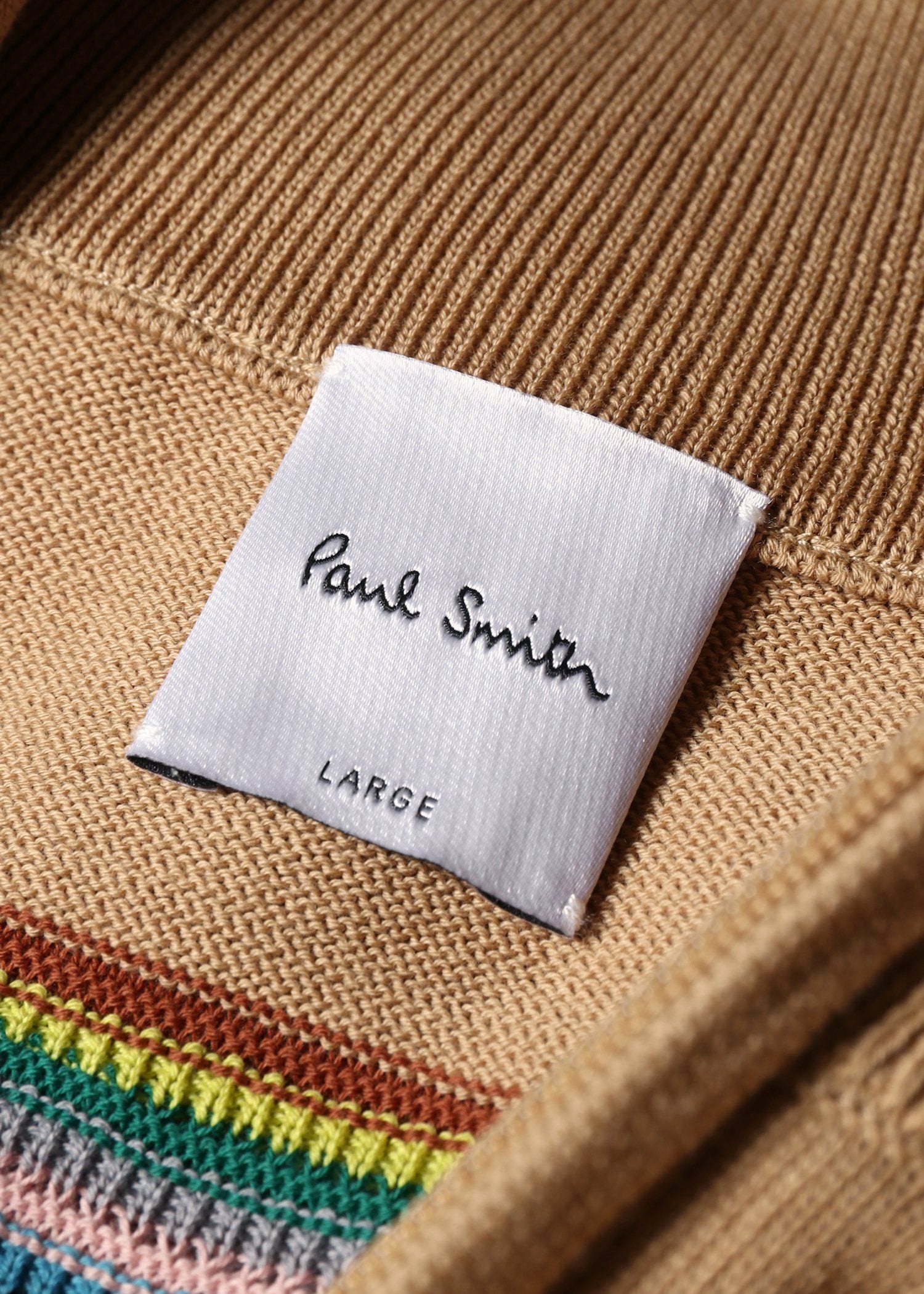 シグネチャーストライプディテール フロントジップニット