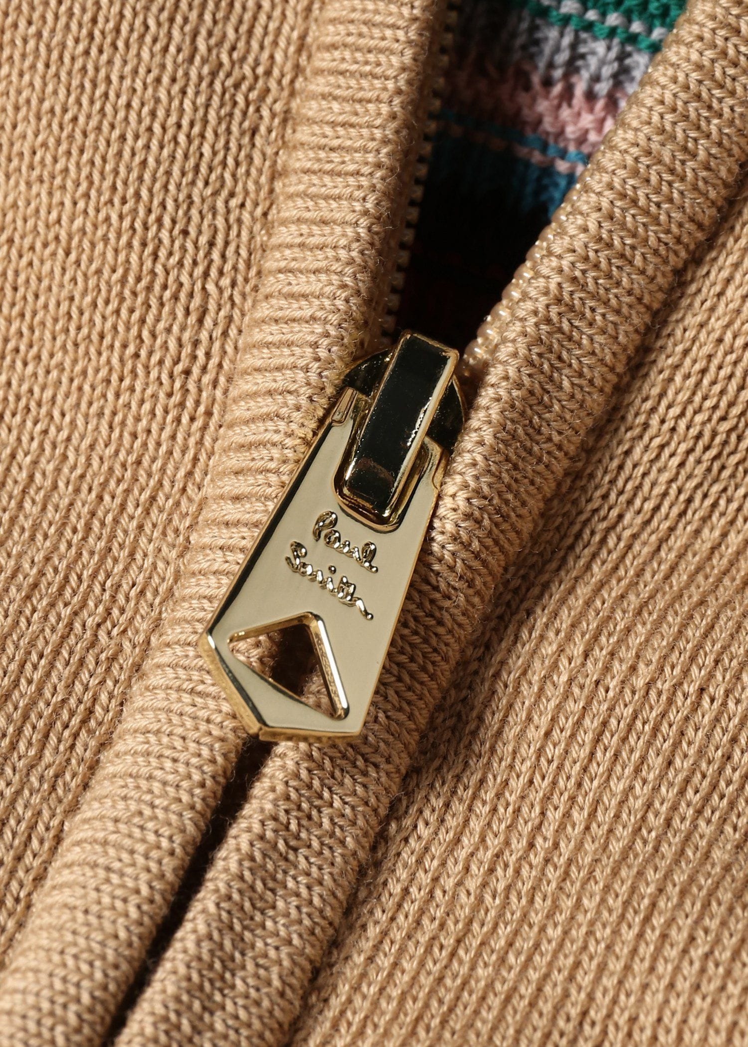 シグネチャーストライプディテール フロントジップニット