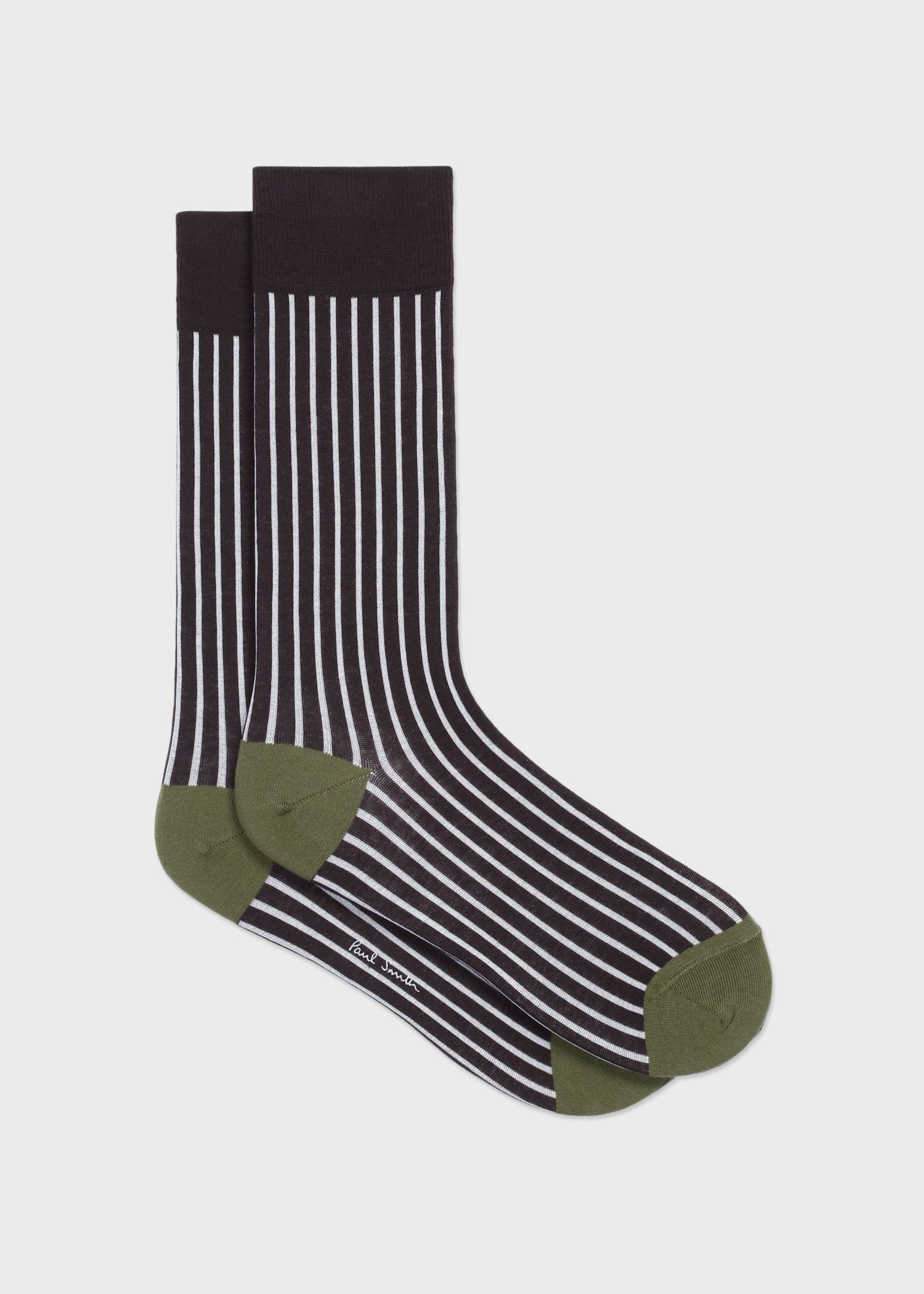 コントラストストライプ ソックス（ダークブラウン） ｜ポール・スミス