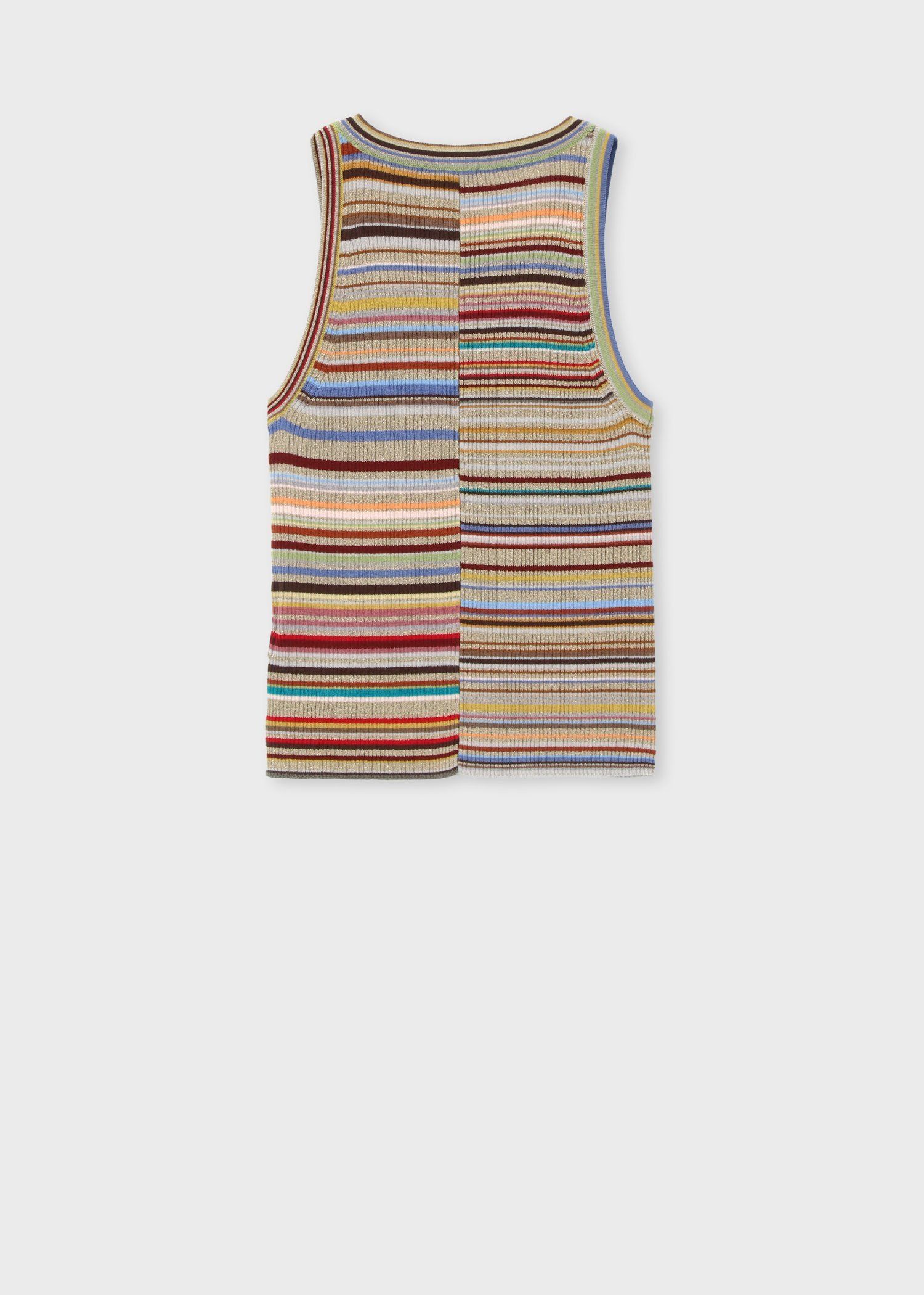 ウィメンズ "Signature Stripe" グリッターノースリーブニット