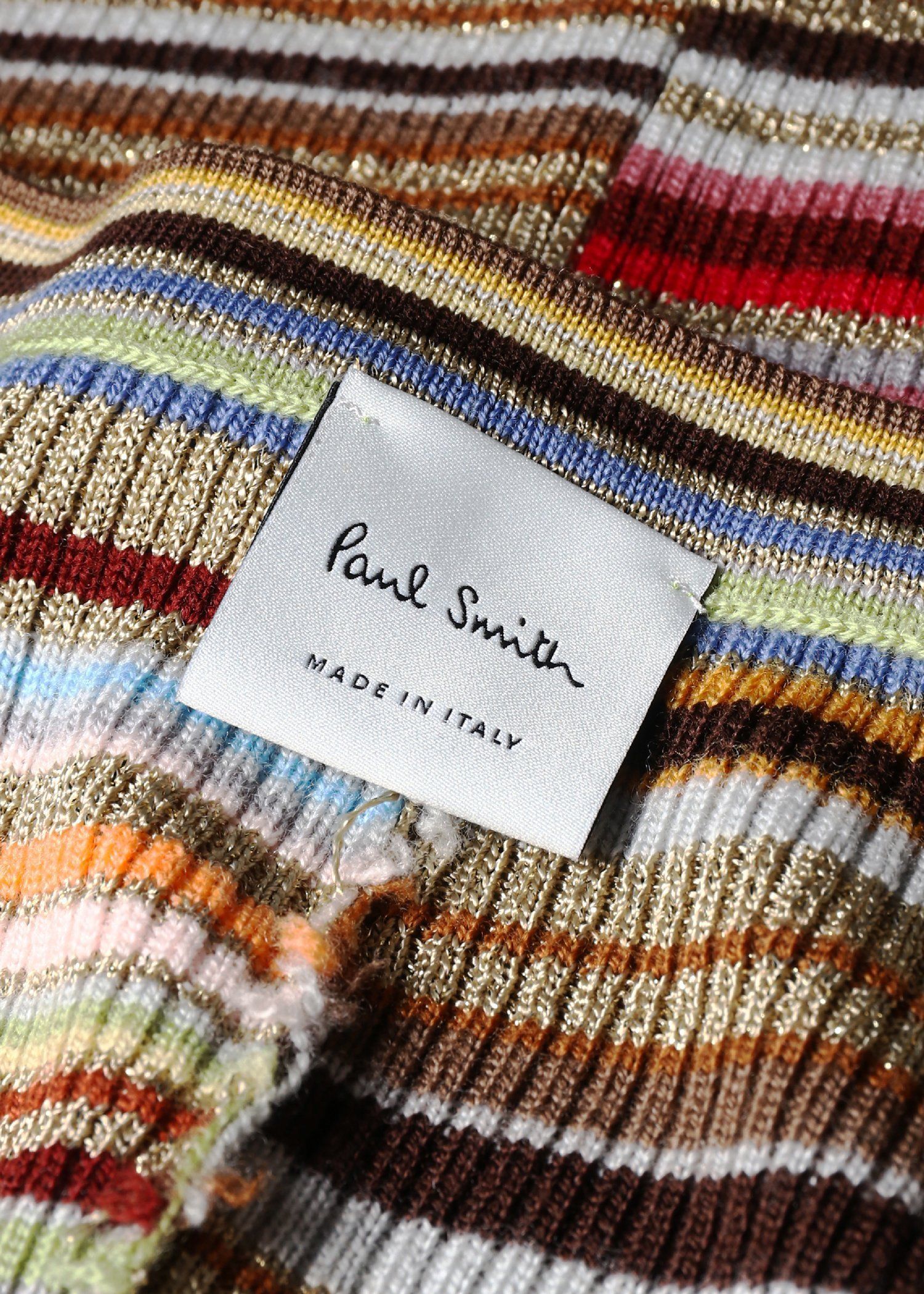 ウィメンズ "Signature Stripe" グリッターノースリーブニット