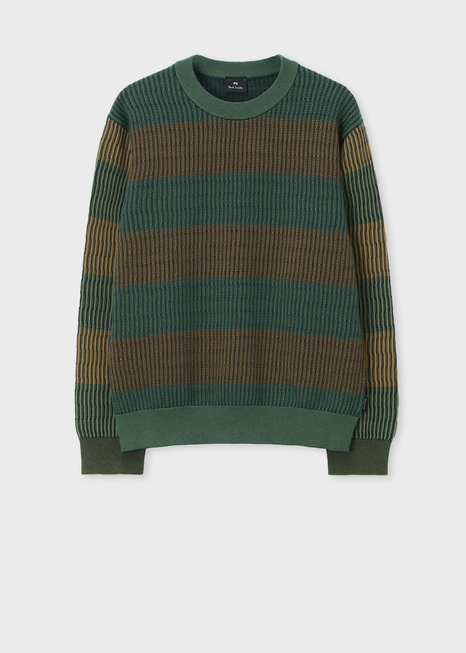 マルチカラーボーダー クルーネックニット