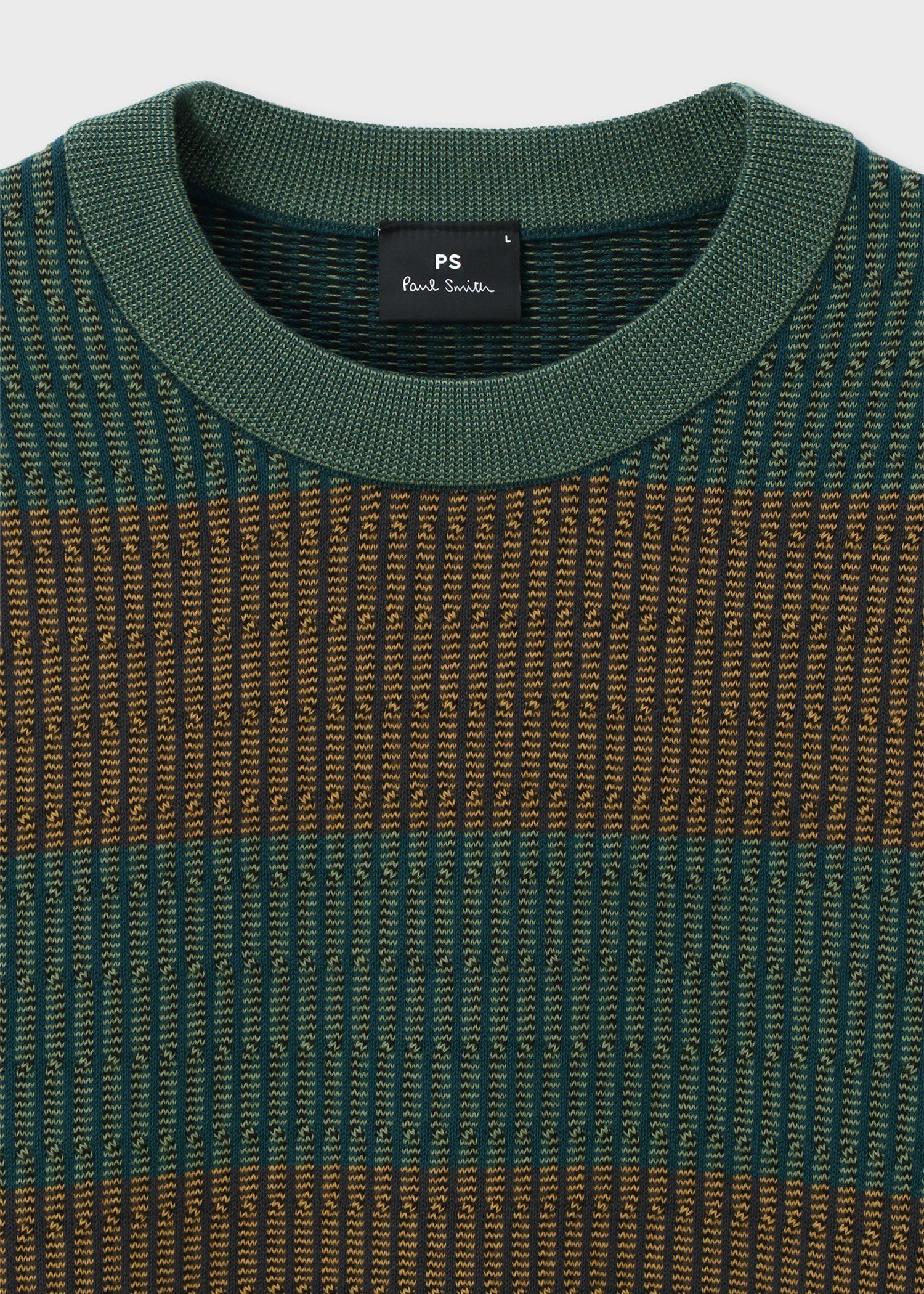 マルチカラーボーダー クルーネックニット