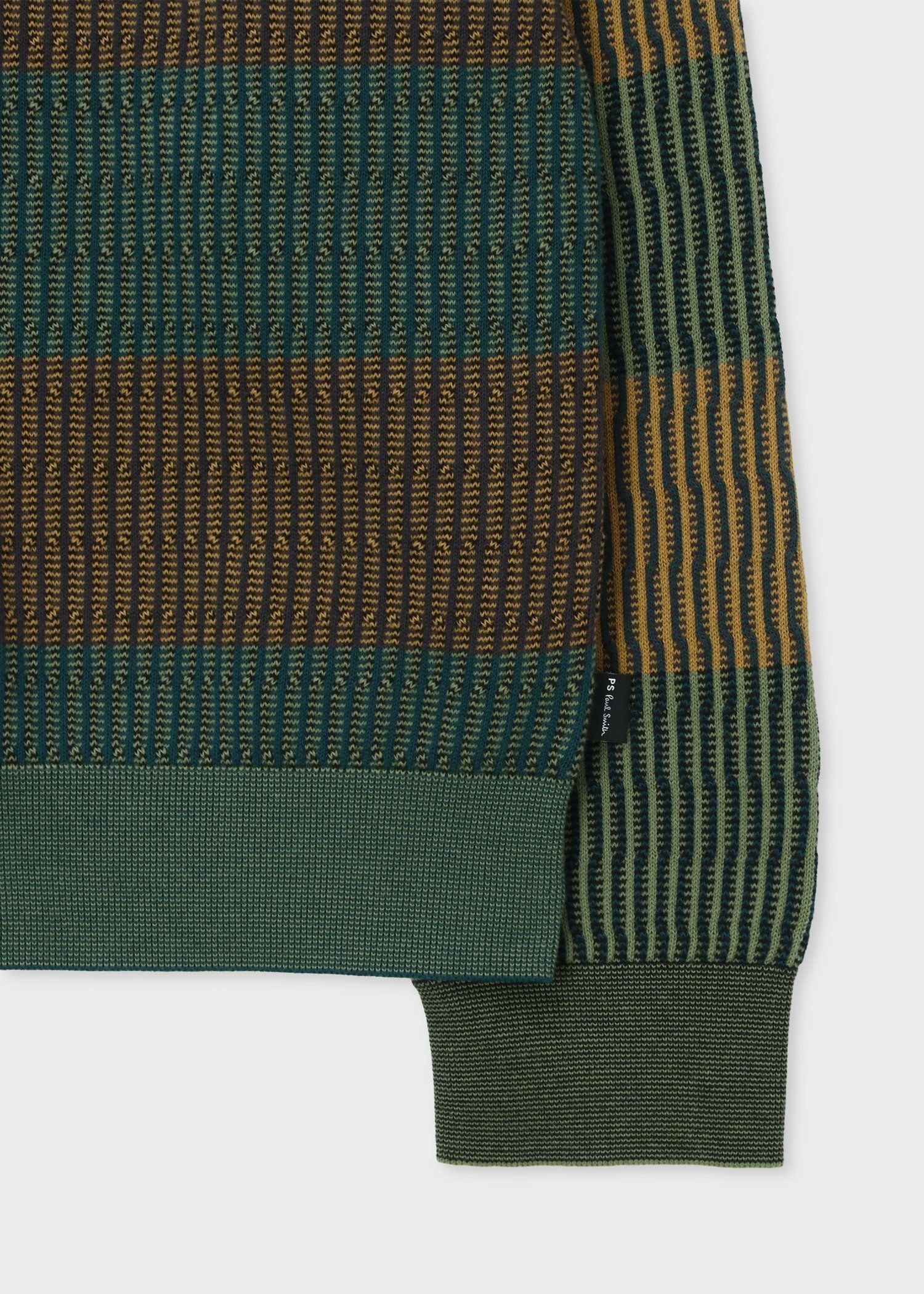 マルチカラーボーダー クルーネックニット