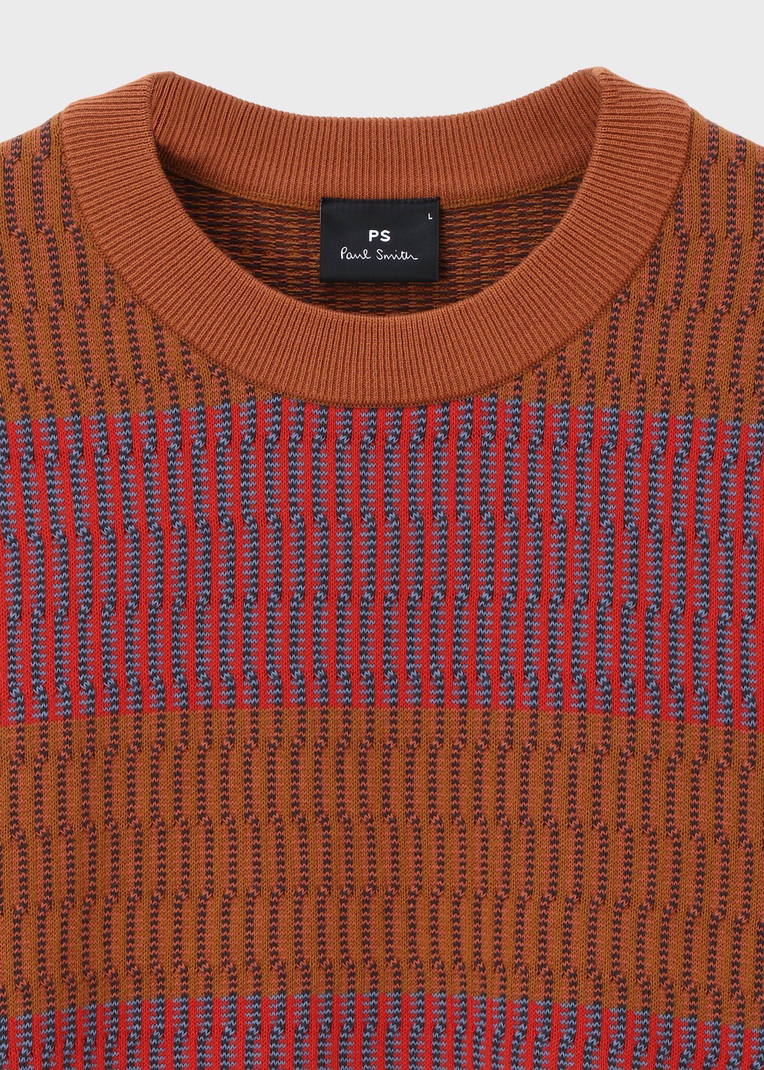 マルチカラーボーダー クルーネックニット