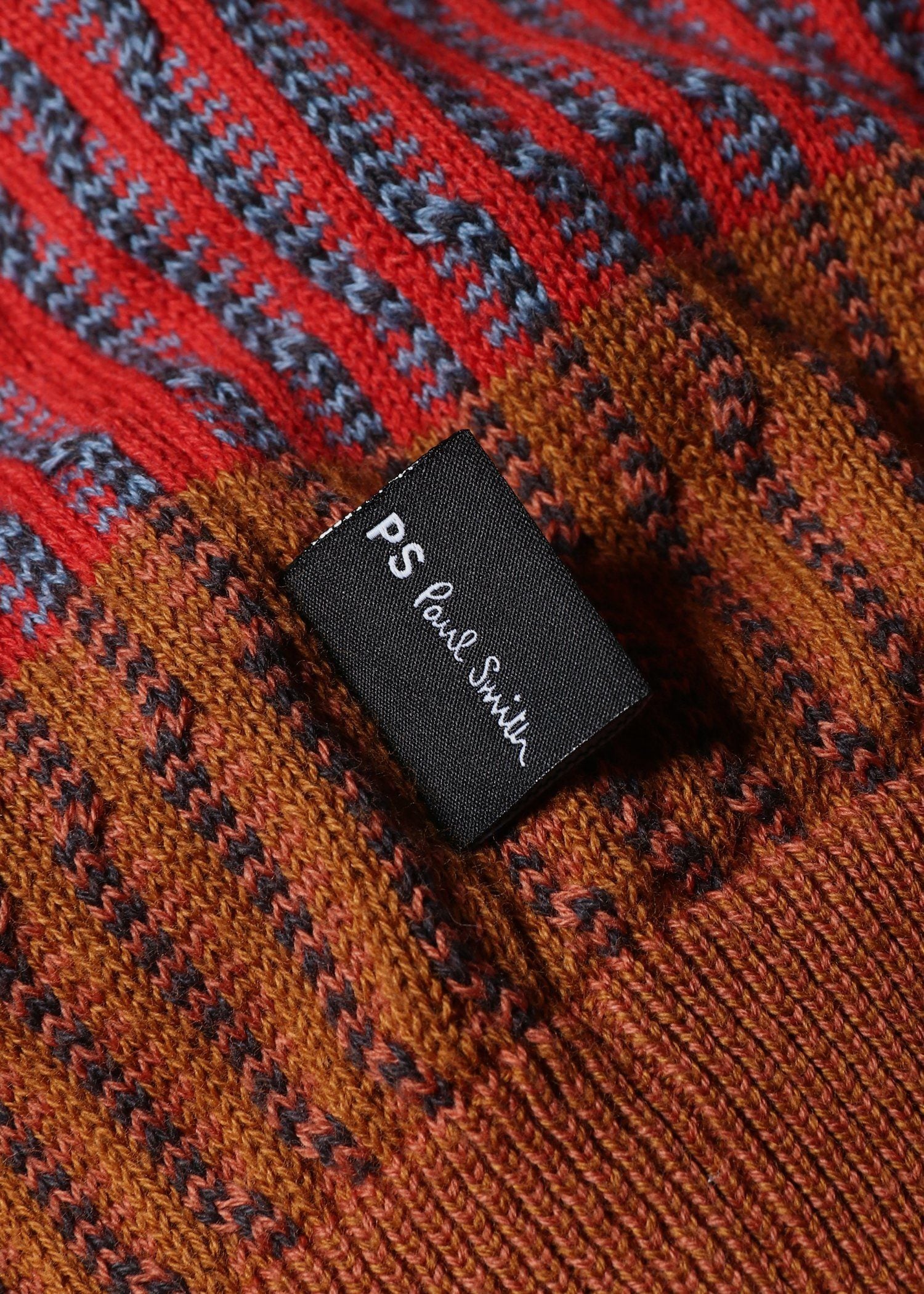 マルチカラーボーダー クルーネックニット