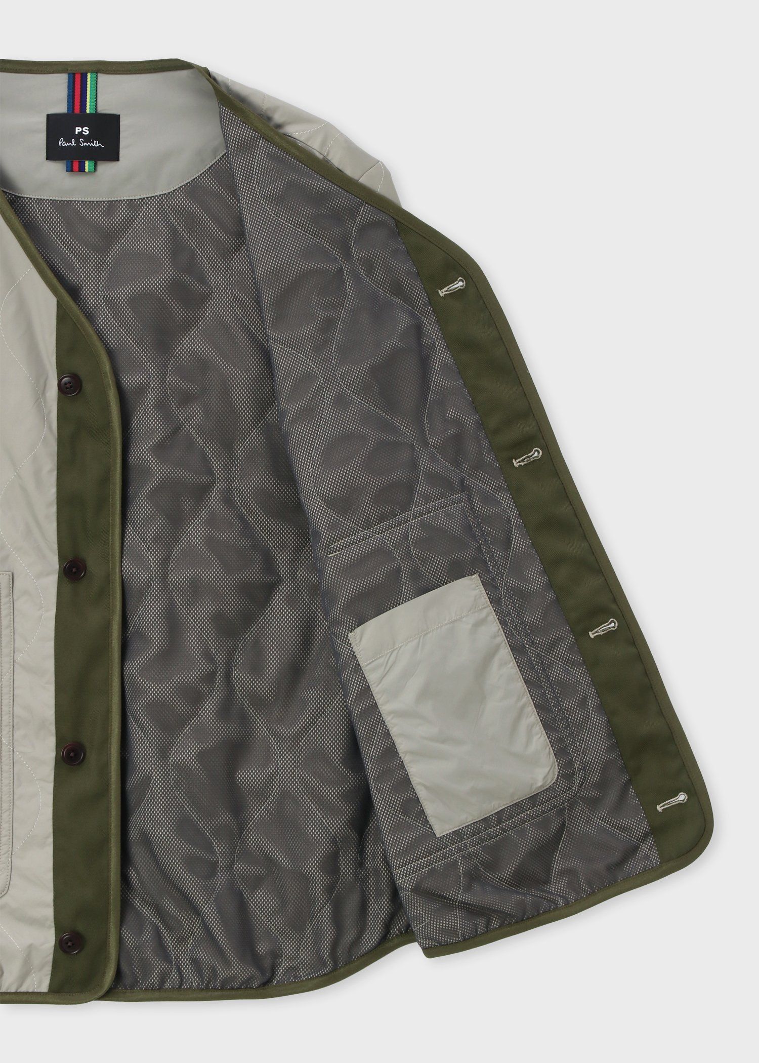 ミリタリーナイロン ノーカラーブルゾン ｜ポール・スミス