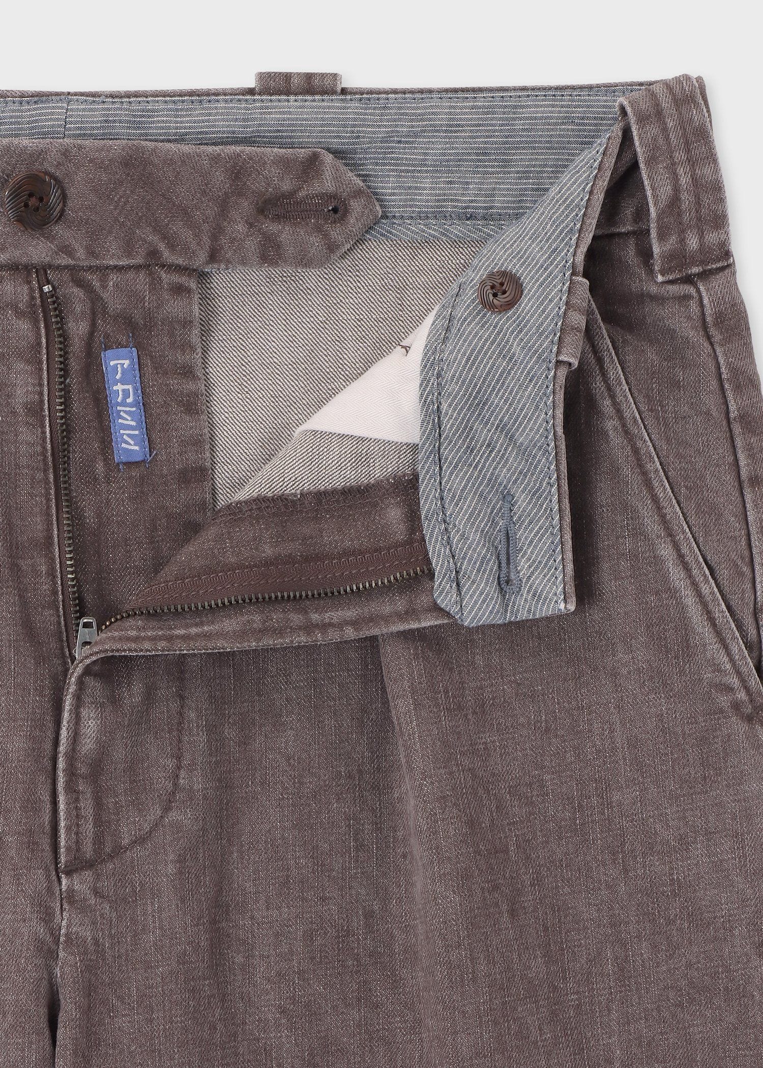 RED EAR ヘムジップ デニムタックパンツ