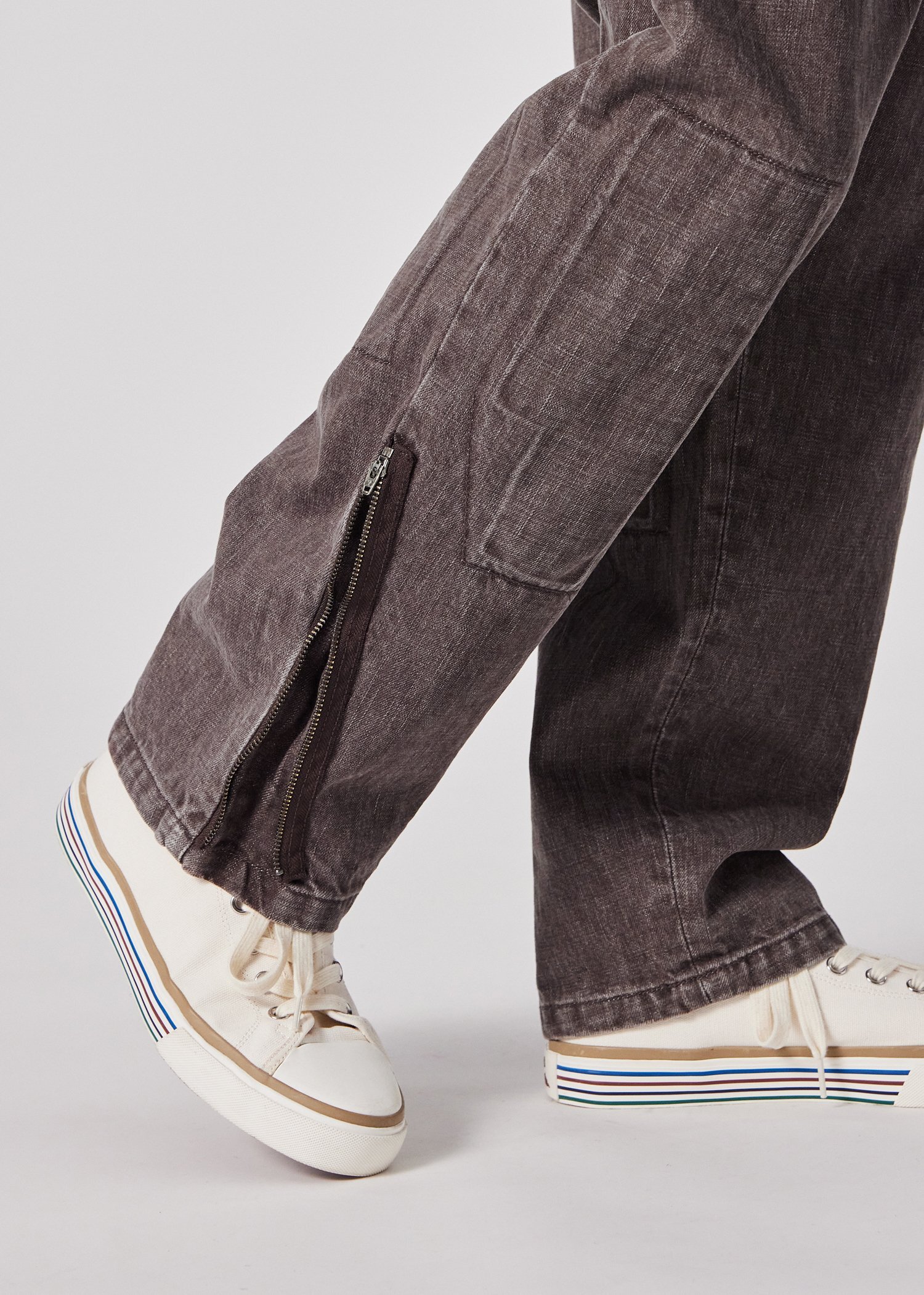 RED EAR ヘムジップ デニムタックパンツ