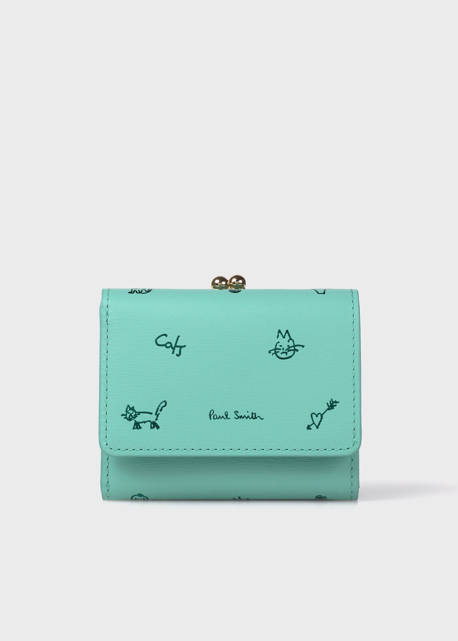 カラードゥードゥル 3つ折りがま口財布（ミントグリーン） ｜ポール
