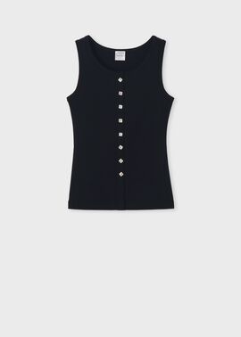 ウィメンズ スクエアボタン タンクトップ